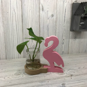 Wooden Pink Flamingo
