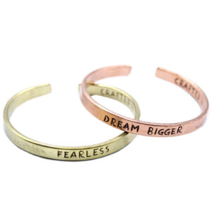 Inspirational Bracelet (fearless-brass & dream bigger-copper)